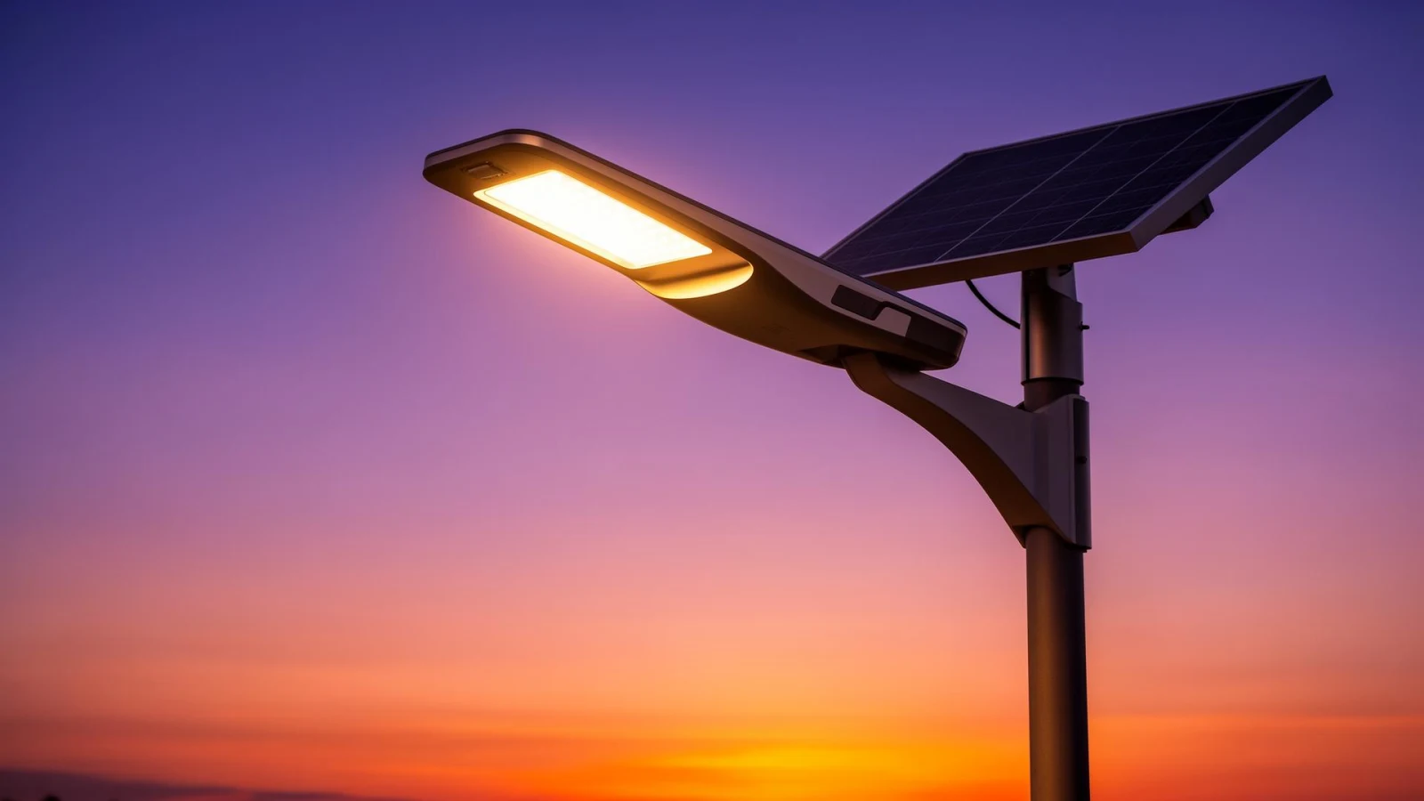 Industrial solar street light installation in Bharuch